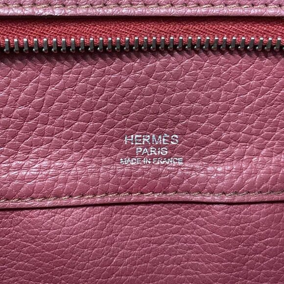 Auth HERMES Atlas35 Ruby Taurillon Clemence Square N Handbag - Picture 13 of 16